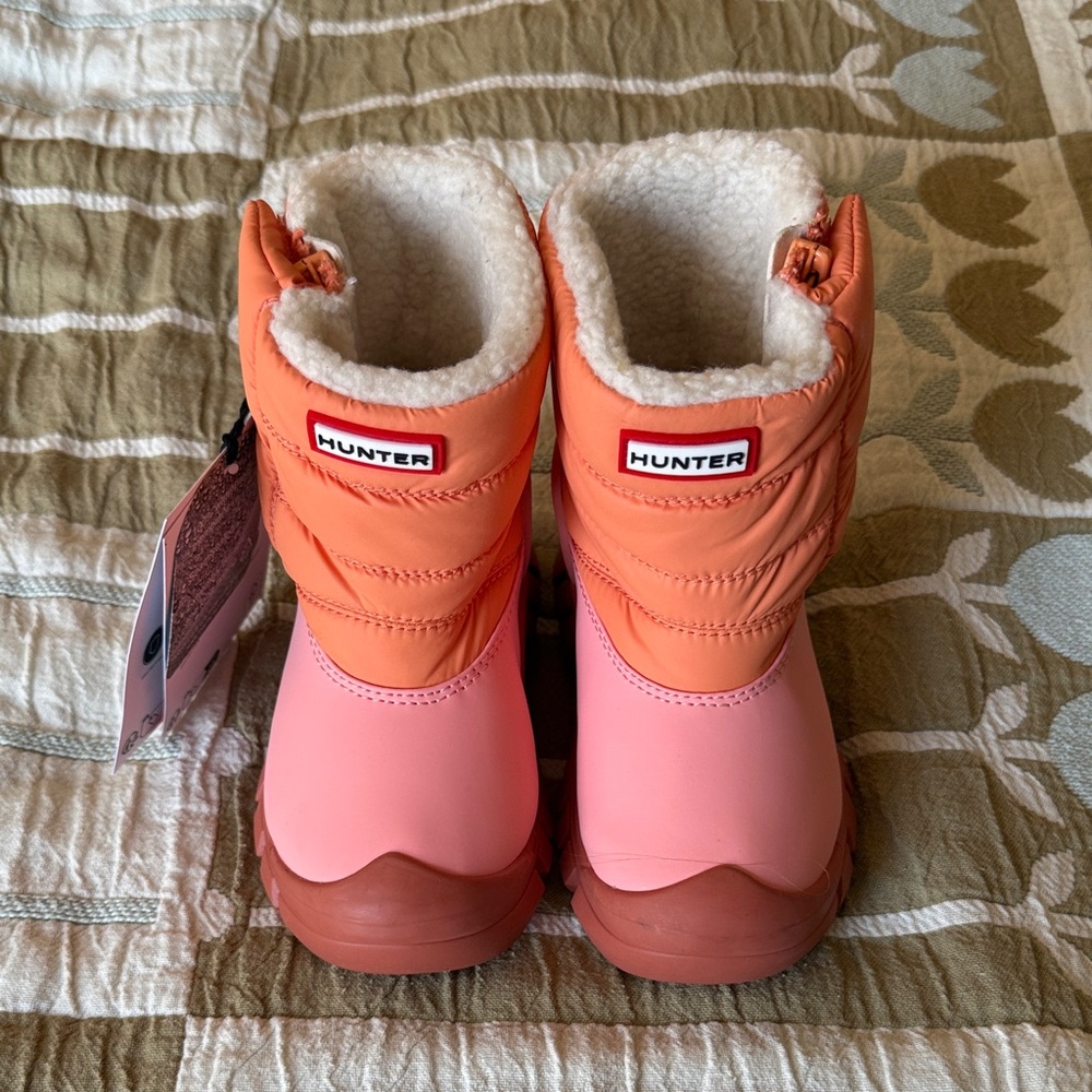 Hunter Kids' Vibrant Pink and Orange Boots